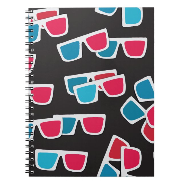 Cuaderno Gafas 3D de cine: Patrón sin inconvenientes (Frente)