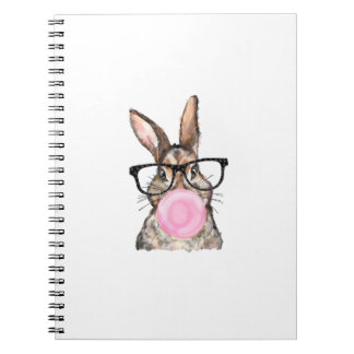 Cuaderno Gafas de conejito lindo chicle día de Pascua niñas