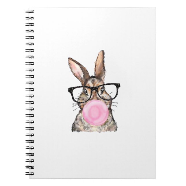 Cuaderno Gafas de conejito lindo chicle día de Pascua niñas (Frente)