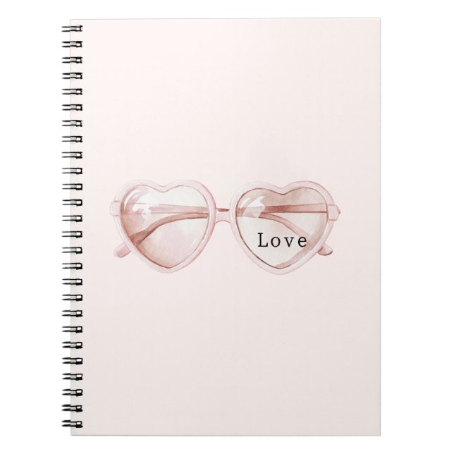 Cuaderno Gafas de Corazón Rosa Amor (Frente)