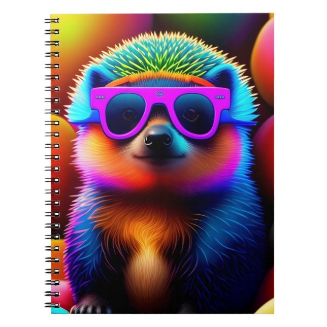 Cuaderno gafas de neón lindo hedgehog gafas de sol animal d (Frente)