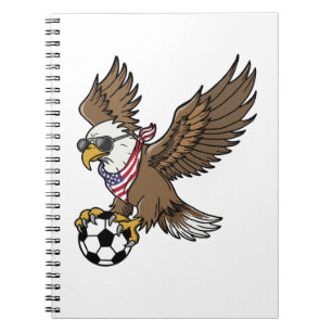 Cuaderno Gafas de sol águila de fútbol americano frescas vi
