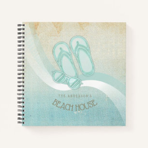 Cuaderno Gafas de sol de Beach House y Flip Flops Aqua ID62