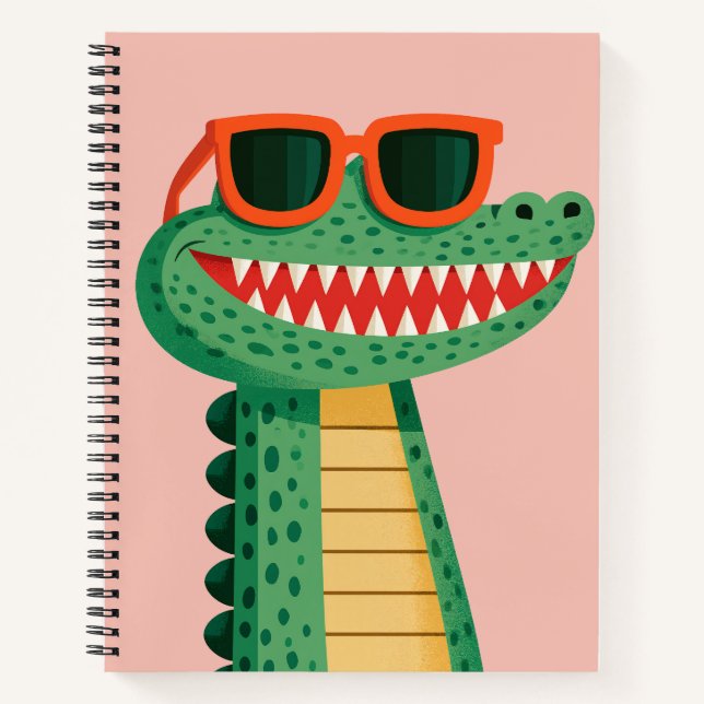 Cuaderno Gafas de sol de cocodrilo divertidas Animal de dib (Anverso)