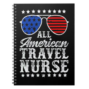 Cuaderno Gafas de sol de enfermera de viaje All American US