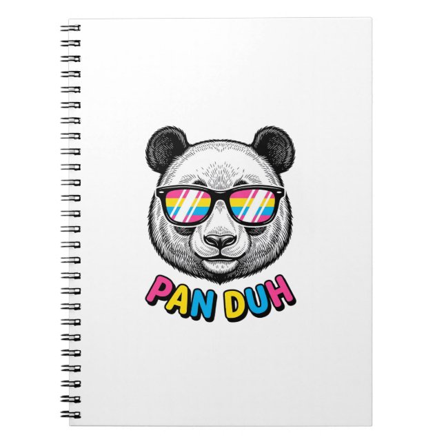 Cuaderno Gafas de sol de Panda divertidas Camiseta de graba (Frente)