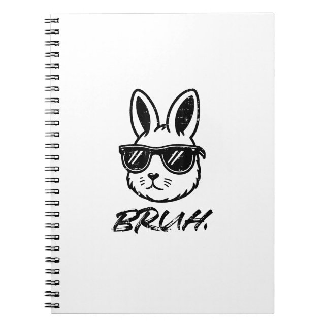 Cuaderno Gafas de sol Easter Bruh Bunny Funny Meme Hombres  (Frente)