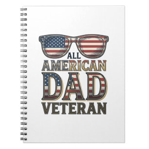 Cuaderno Gafas de sol patrióticas para veteranos de All Ame