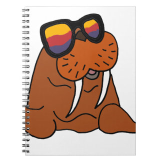 Cuaderno Gafas de sol que llevan de la morsa divertida
