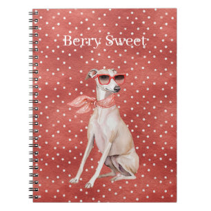 Cuaderno Gafas de sol rojas con lunares blancos para perro