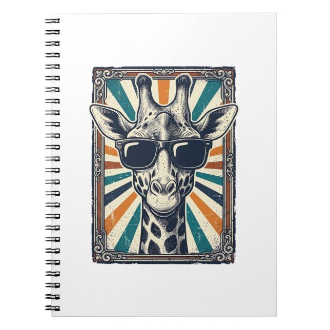 Cuaderno Gafas de sol vintage de jirafa (Frente)