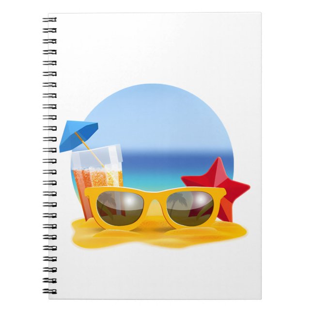 Cuaderno Gafas de sol y escenas de playa para el verano (Frente)