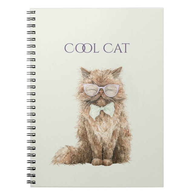 Cuaderno Gafas Mint Brown Cool Cat   (Frente)