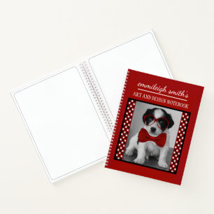 Cuaderno Gafas personalizadas para perros lindos de lunares