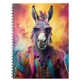 Cuaderno Gafas rosadas de burro, pelo arcoiris