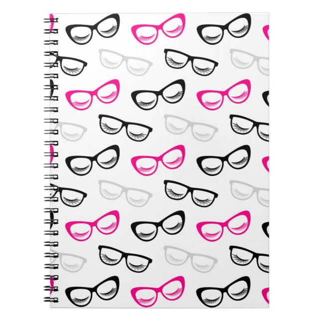 Cuaderno Gafas rosadas, negras y grises (Frente)