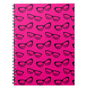 Cuaderno Gafas y azotes negros en rosa