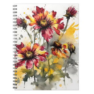 Cuaderno Gaillardia - Flores de acuarela
