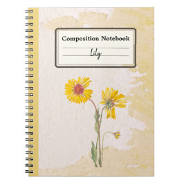 Cuaderno Gaillardia Perenne Flor Comp Personalizado