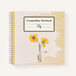 Cuaderno Gaillardia Perenne Flor Comp Personalizado