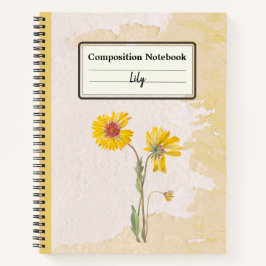 Cuaderno Gaillardia Perenne Flor Comp Personalizado