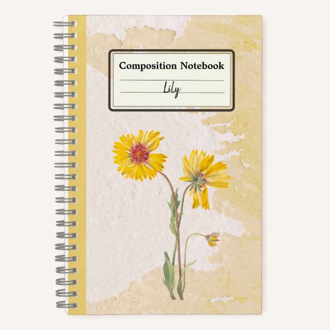 Cuaderno Gaillardia Perenne Flor Comp Personalizado (Anverso)