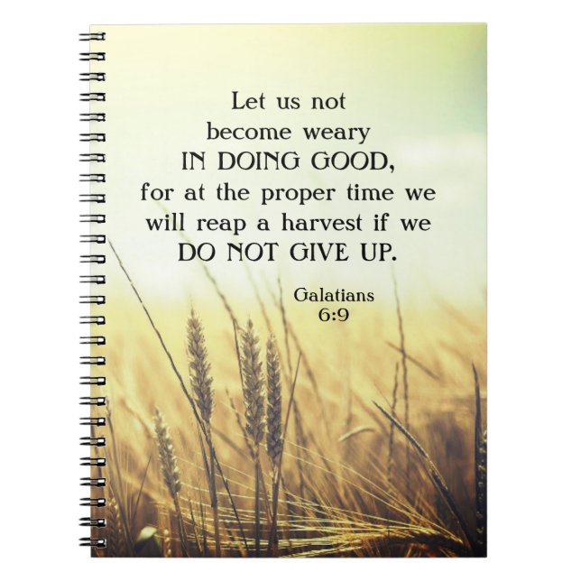 Cuaderno Galatianos 6:9 No se cansen de hacer el bien (Frente)