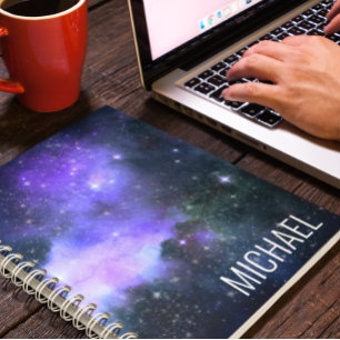 Cuaderno Galaxia Acuarela Nombre Personalizado Espacio 