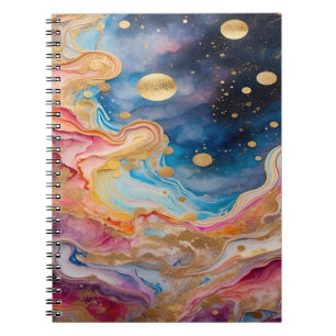 Cuaderno Galaxia acuarela y planetas