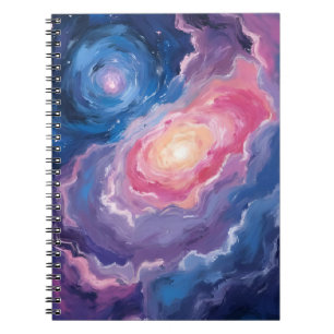 Cuaderno Galaxia Arriba Cielo Estrellas Acuarela Pastel