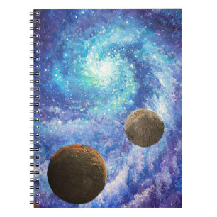 Cuaderno Galaxia azul y planetas