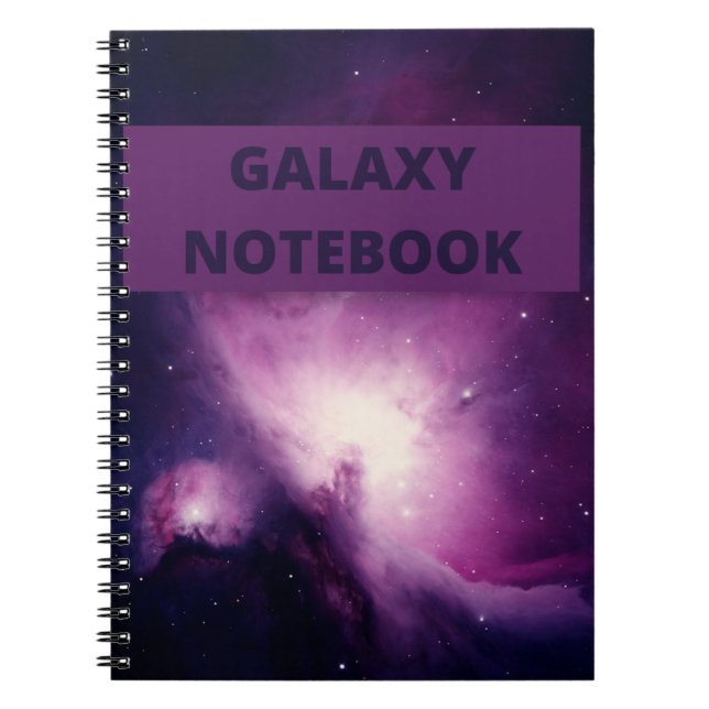 Cuaderno Galaxia Brillo Morado y Mármol Rosa (Frente)