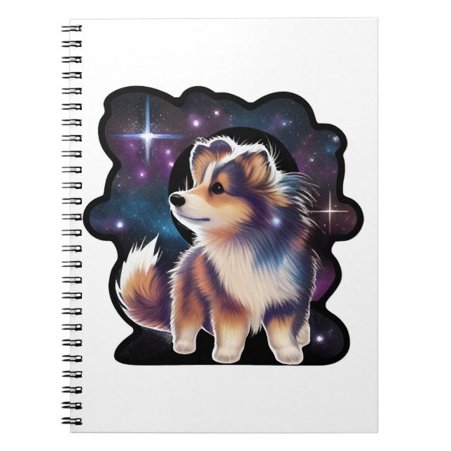 Cuaderno Galaxia de ovejas de Shetland (Frente)