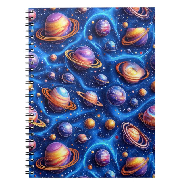 Cuaderno Galaxia de planetas lunares (Frente)