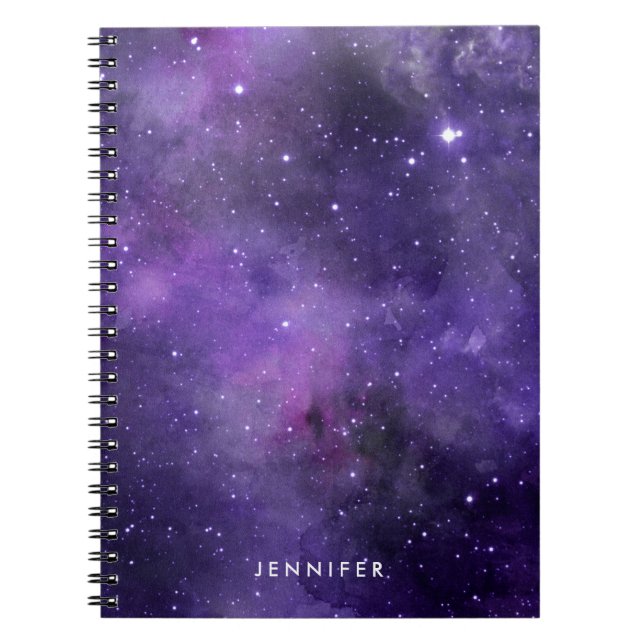 Cuaderno Galaxia del espacio color morado (Frente)