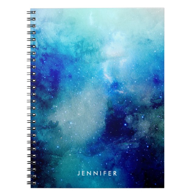 Cuaderno Galaxia del espacio de color azul (Frente)