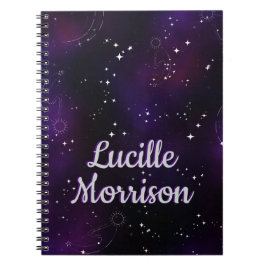 Cuaderno Galaxia del Espacio Exterior Púrpura Profundo Cósm