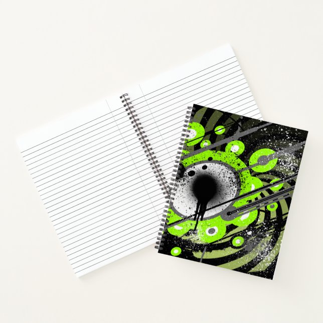 Cuaderno Galaxia espiral de tinta neón (verde) (Interior)