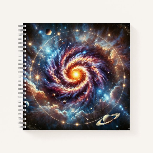 Cuaderno Galaxia Espiral & Movimiento Celeste (Anverso)
