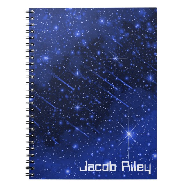Cuaderno Galaxia estelar con nombre personalizado (Frente)