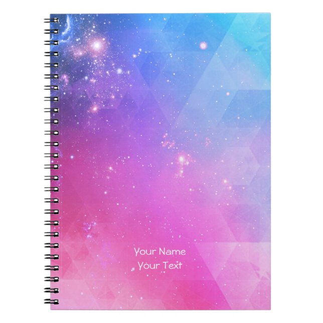 Cuaderno Galaxia geométrica abstracta personalizada del (Frente)