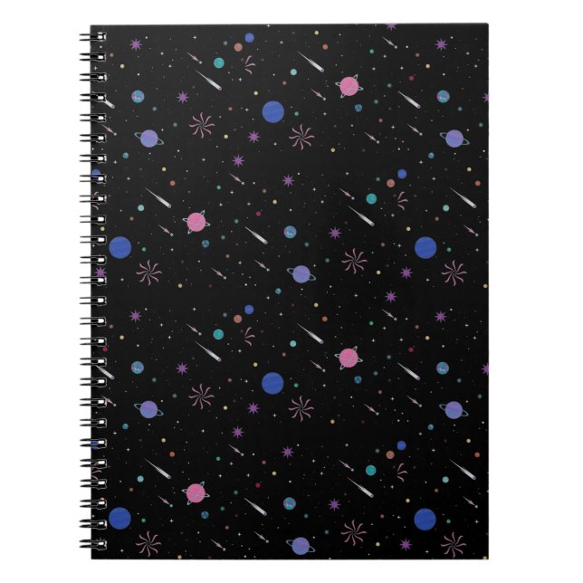 Cuaderno Galaxy Moon stars, Night Sky, Astronomía (Frente)