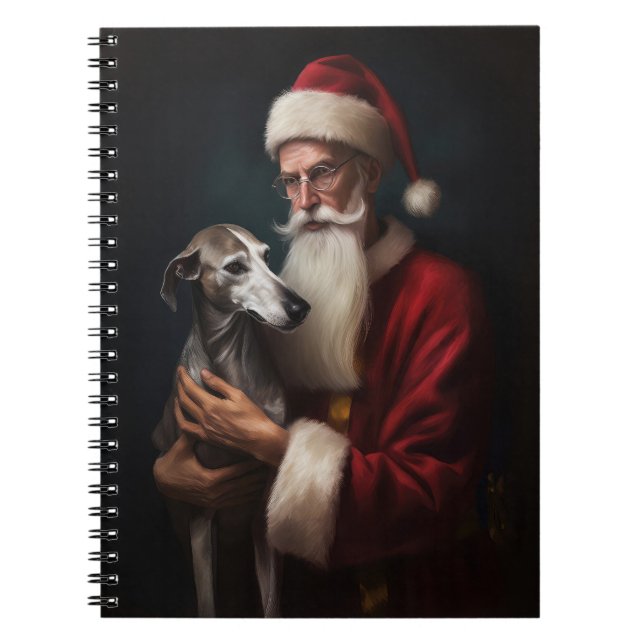 Cuaderno Galgo con Santa Claus Festivo de Navidad (Frente)