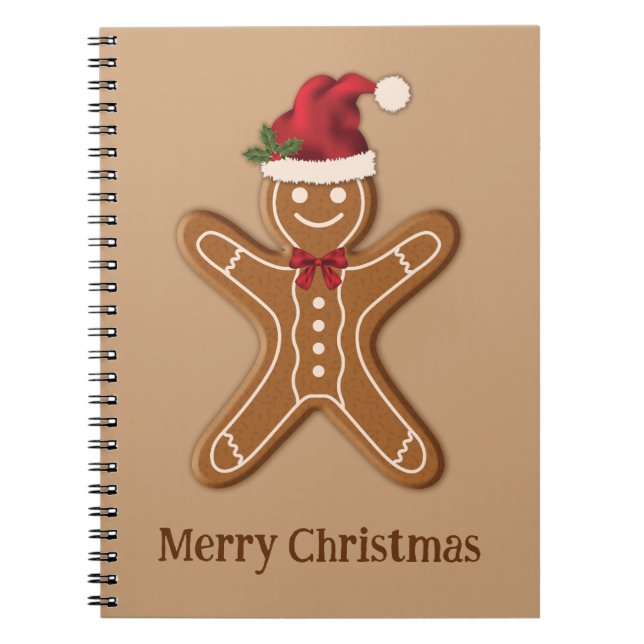 Cuaderno Galleta De Jengibre Navideña Con Texto (Frente)
