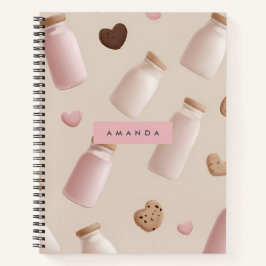 Cuaderno Galleta rosa y fresa personalizada