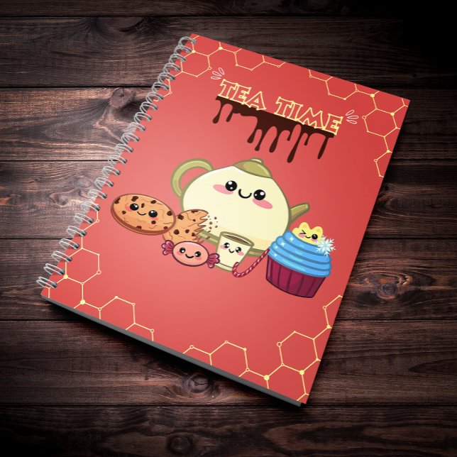 Cuaderno galletas kawaii y tiempo para té caliente (Subido por el creador)