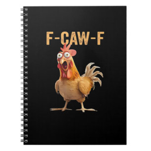 Cuaderno Gallina divertida humor gallo meme clásico F Caw F