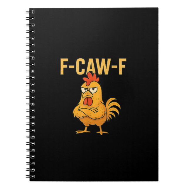 Cuaderno Gallo de meme divertido F-Caw-F Pollo F-Caw-F Poll (Frente)