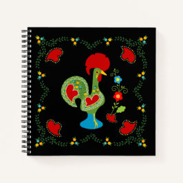 Cuaderno Gallo portugués de suerte en color verde