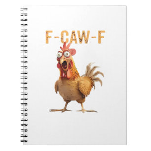 Cuaderno Gallo que grita divertido humor F Caw F